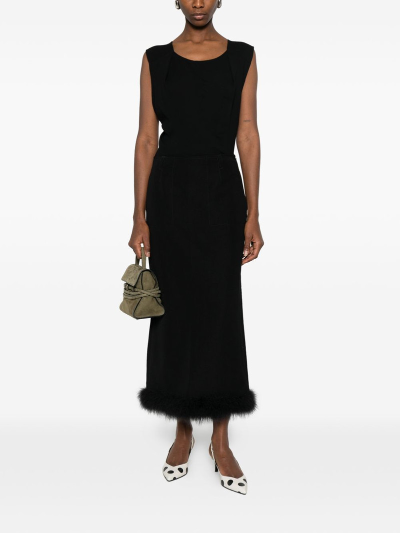 Moschino feather-trim maxi skirt outlook