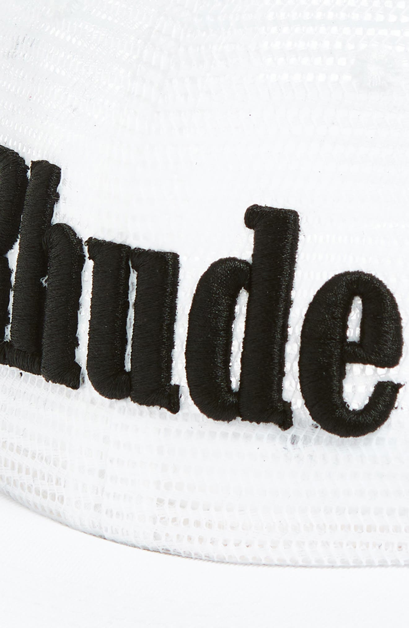 Rhude Logo Embroidered Mesh Snapback Baseball Cap in White 0053 at Nordstrom - 3