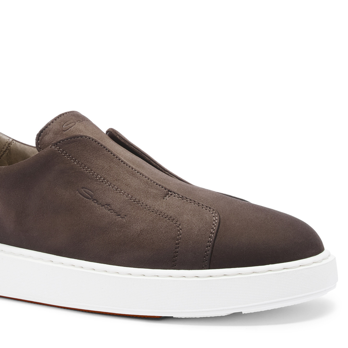 Men's grey nubuck slip-on sneaker - 5