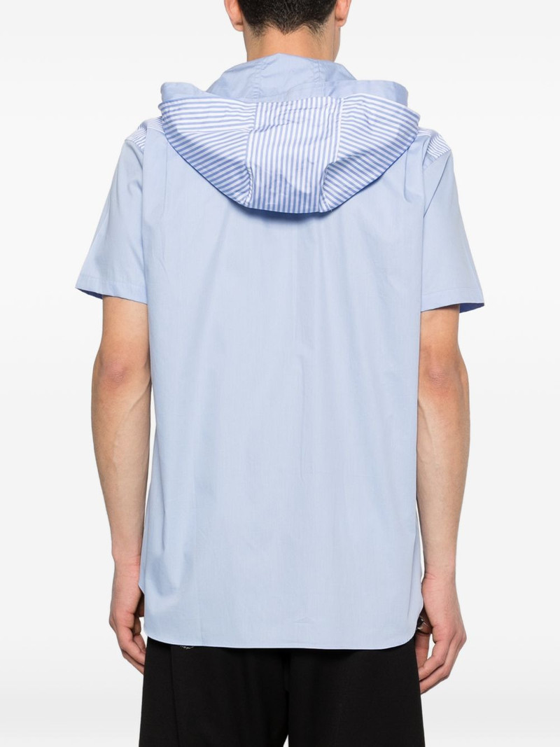 hooded stripe-pattern shirt 4