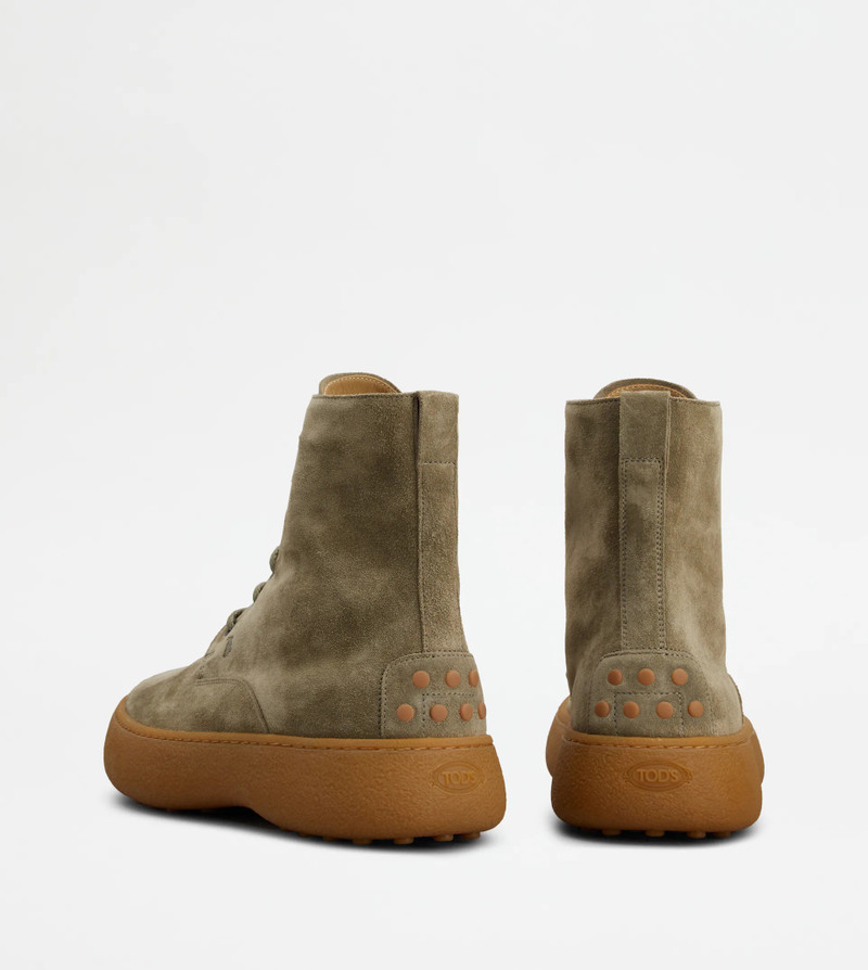 Tod's TOD'S W. G. LACE-UP ANKLE BOOTS IN SUEDE - BEIGE outlook
