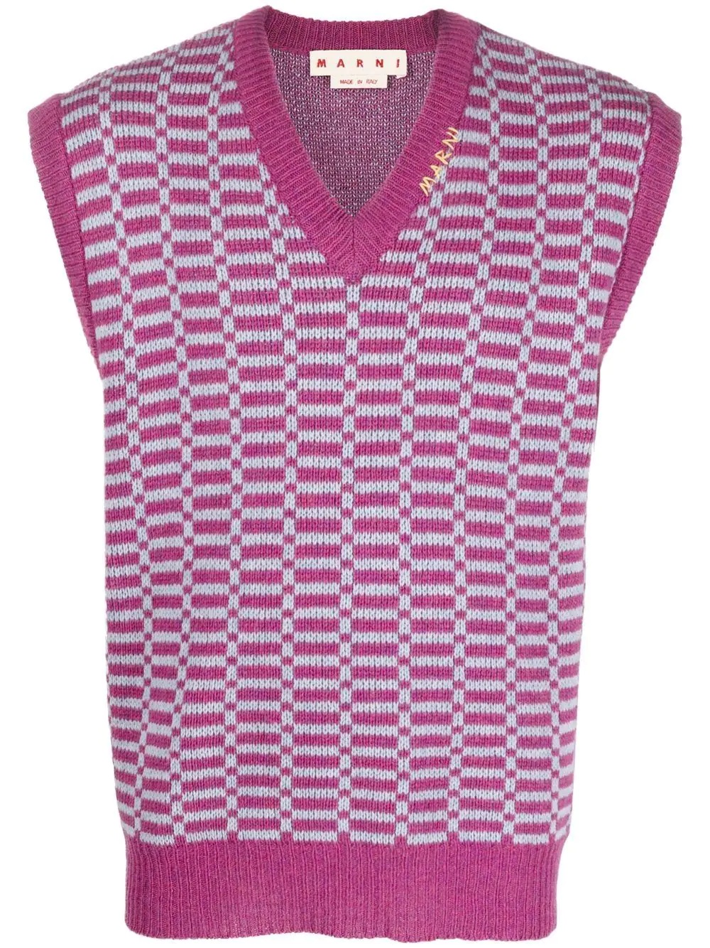 V-neck knitted vest - 1