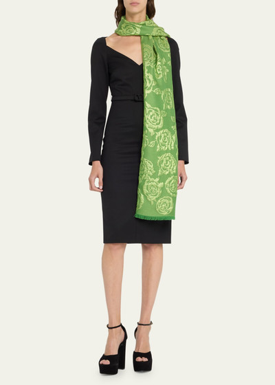 Valentino Floral Jacquard Wool-Blend Scarf outlook
