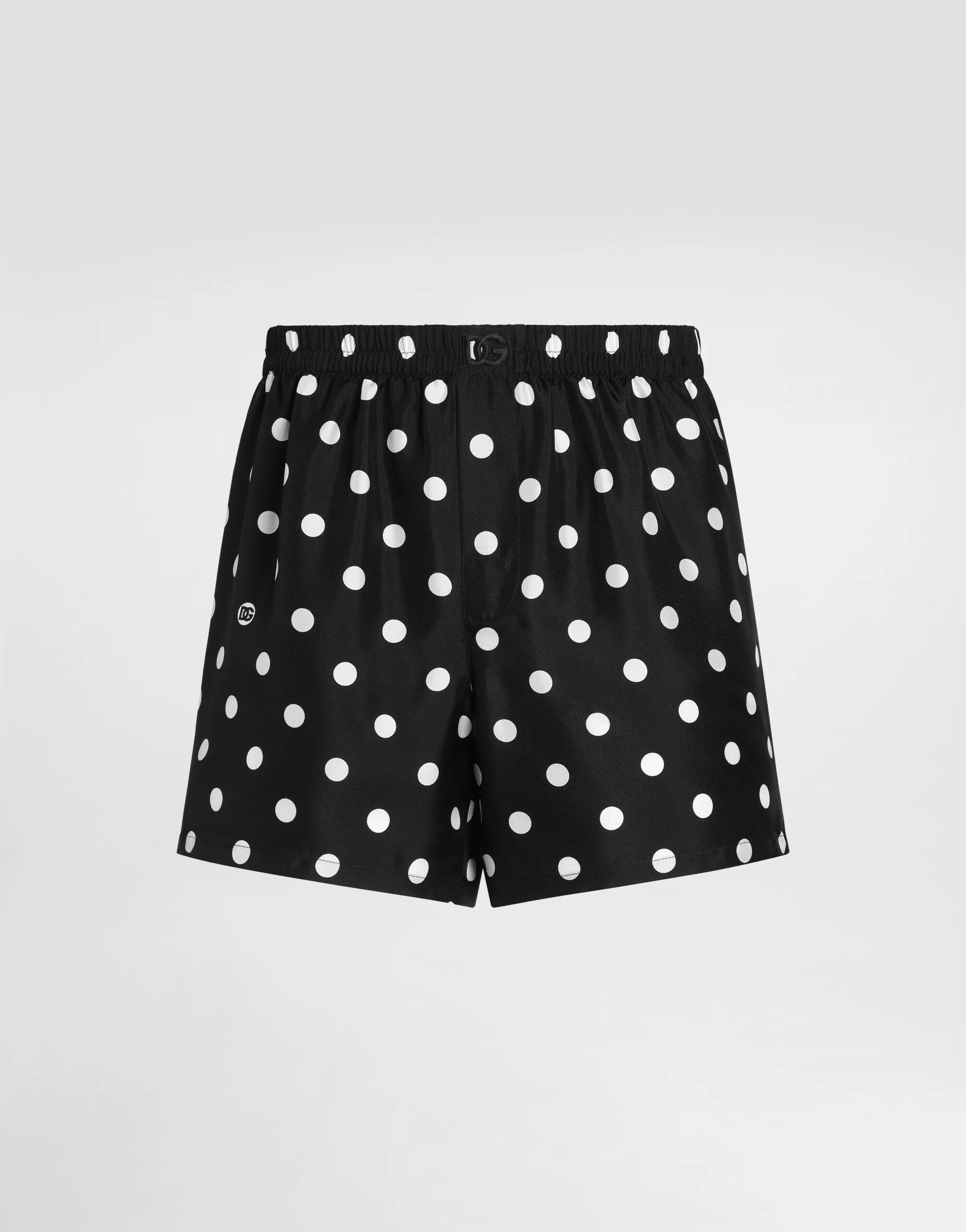 Polka dot-print silk twill boxer shorts - 1