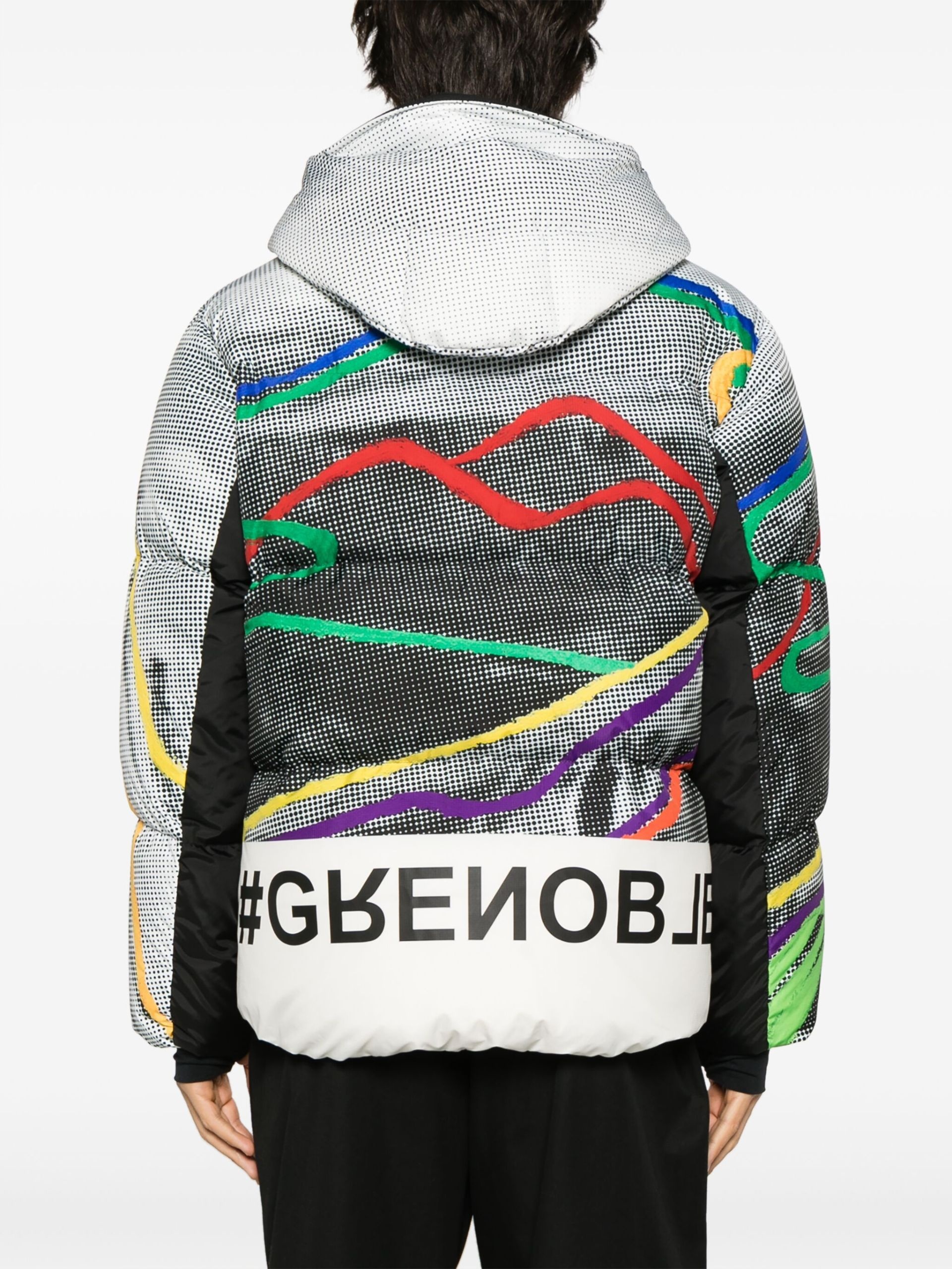 Grey Mazod Graphic-Print Down Jacket - 4