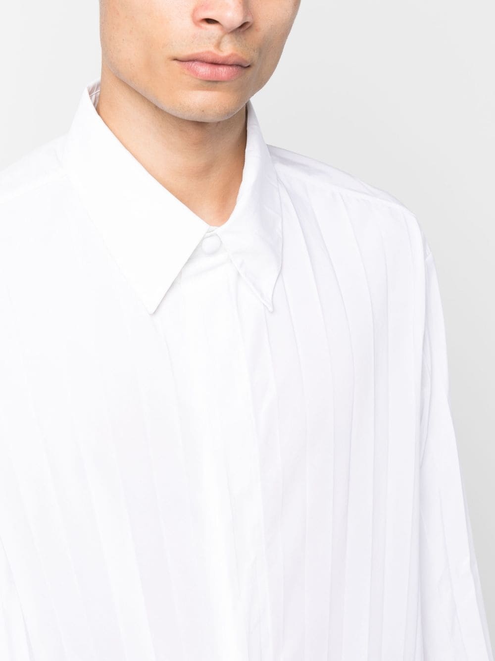pleated long-sleeve shirt - 5