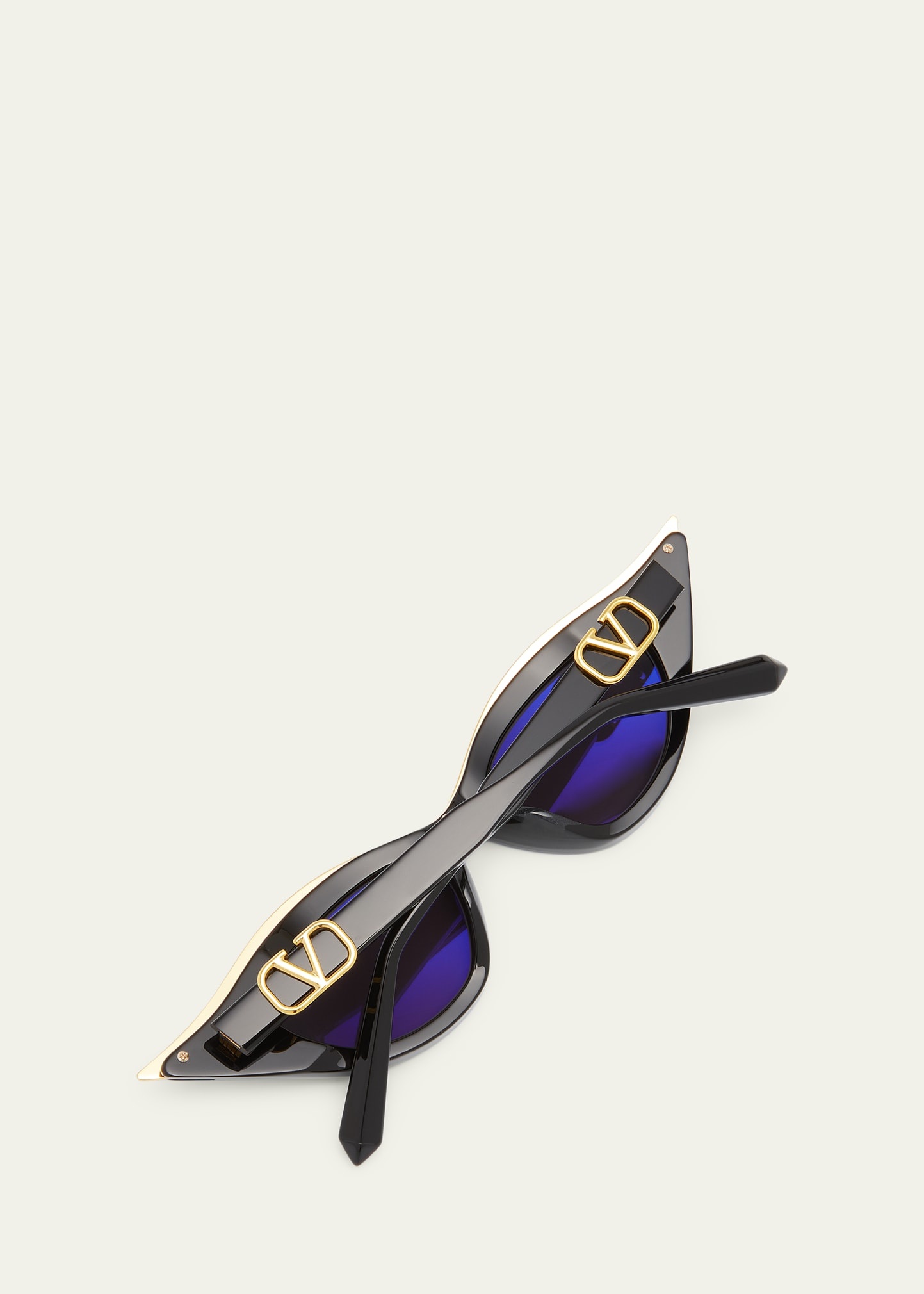 V Goldcut II Acetate & Titanium Cat-Eye Sunglasses - 5