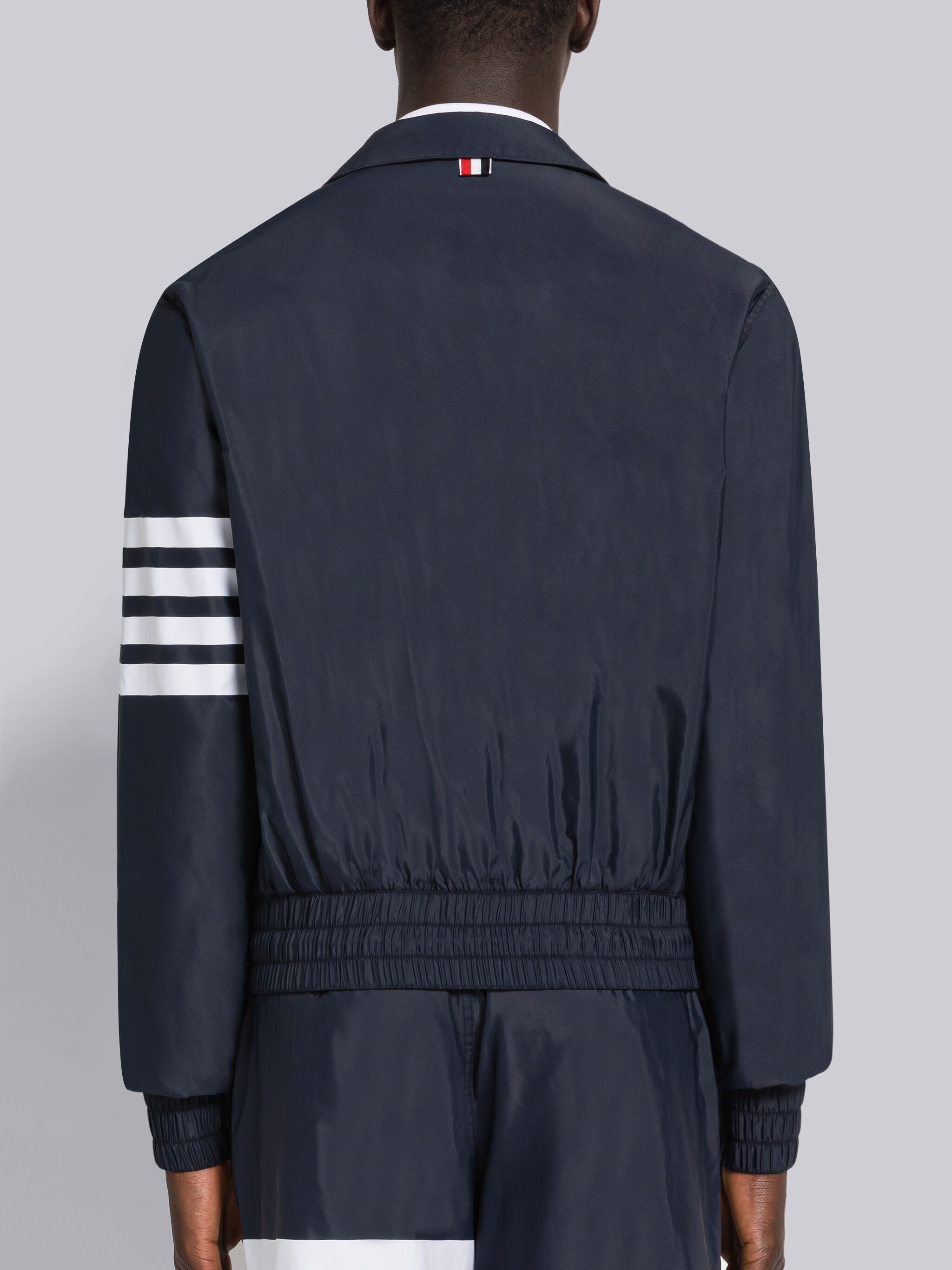 Navy Solid Swim Tech 4-Bar Blouson Jacket - 2