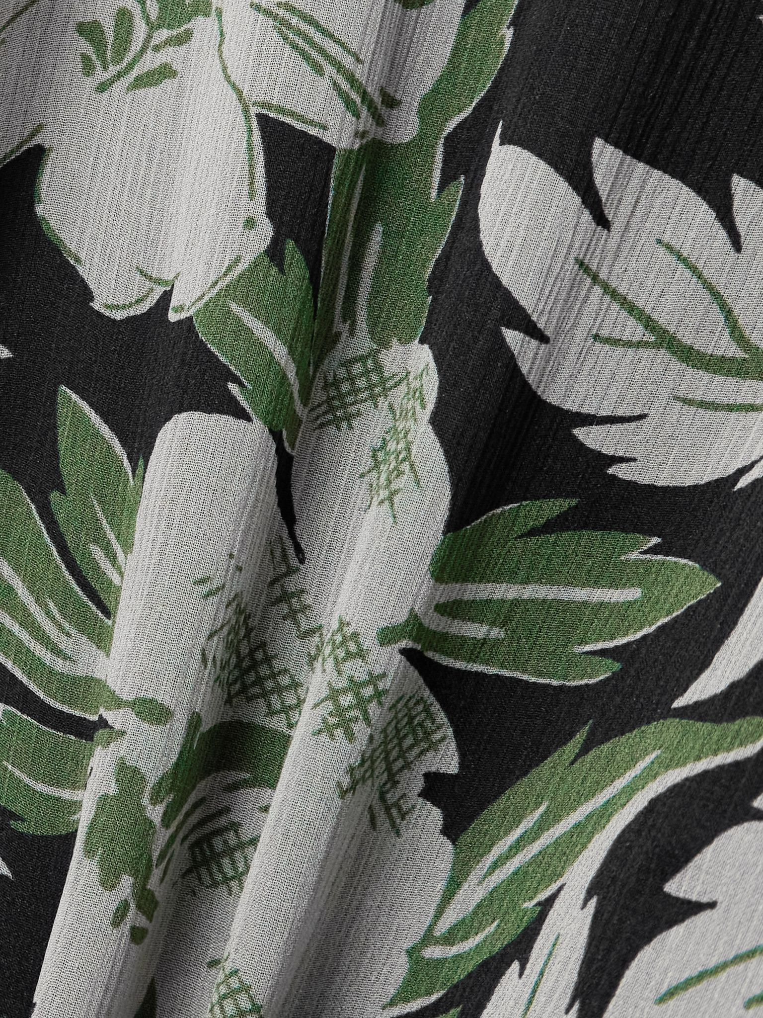 Off-the-shoulder floral-print silk-crepon midi dress Green - 4
