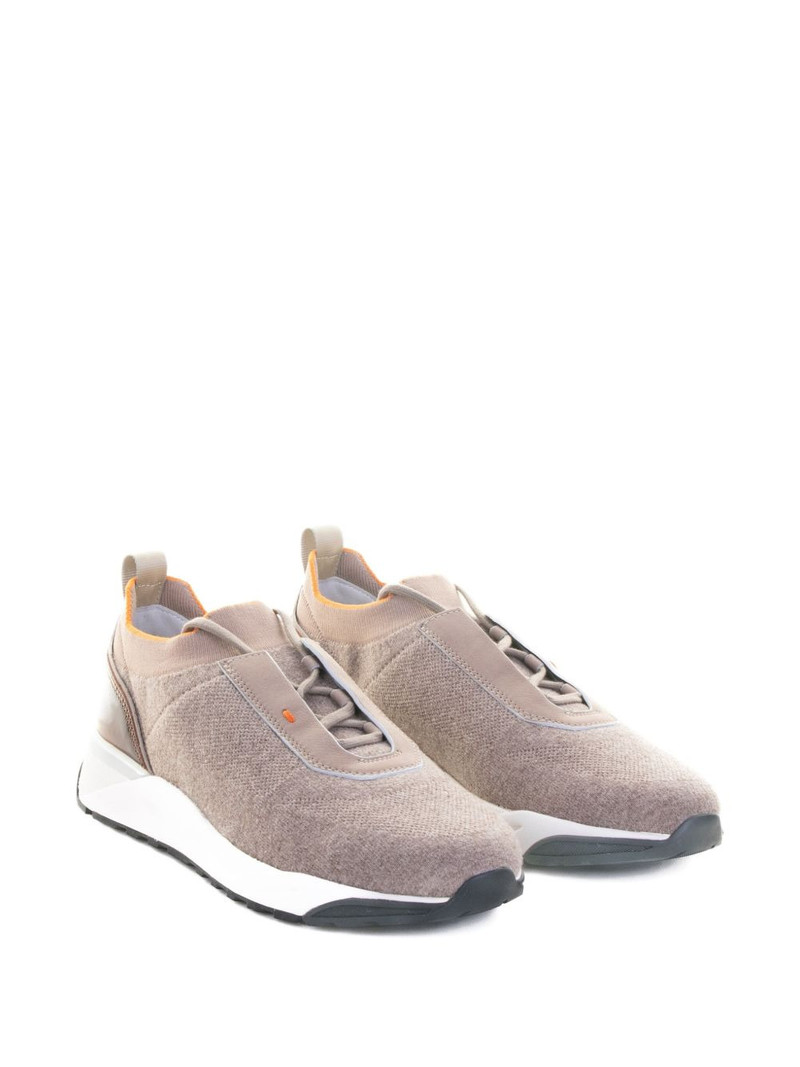 Santoni knitted-panel sneakers outlook