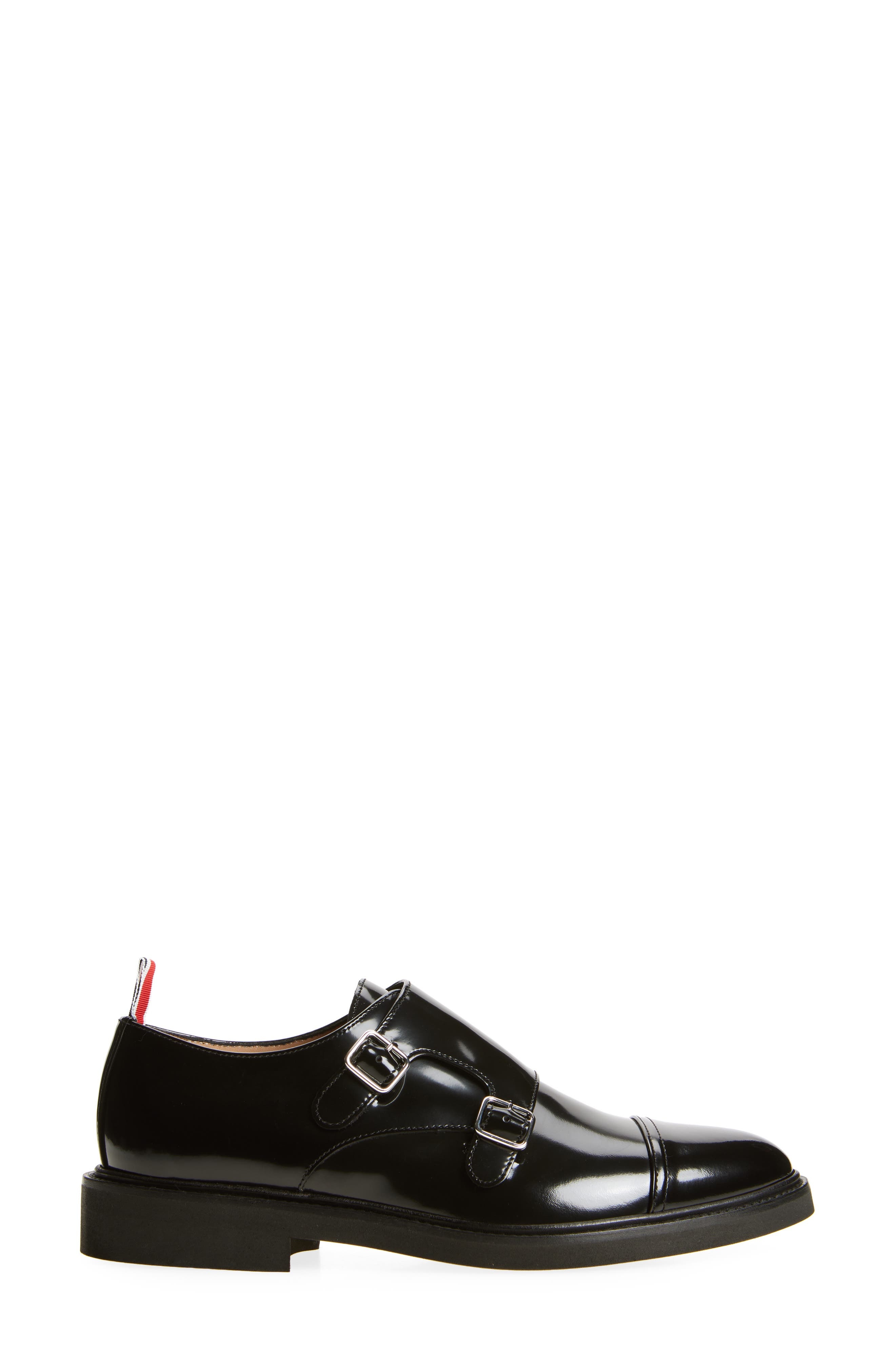 Thom Browne Cap Toe Monk Shoe in Black at Nordstrom - 3