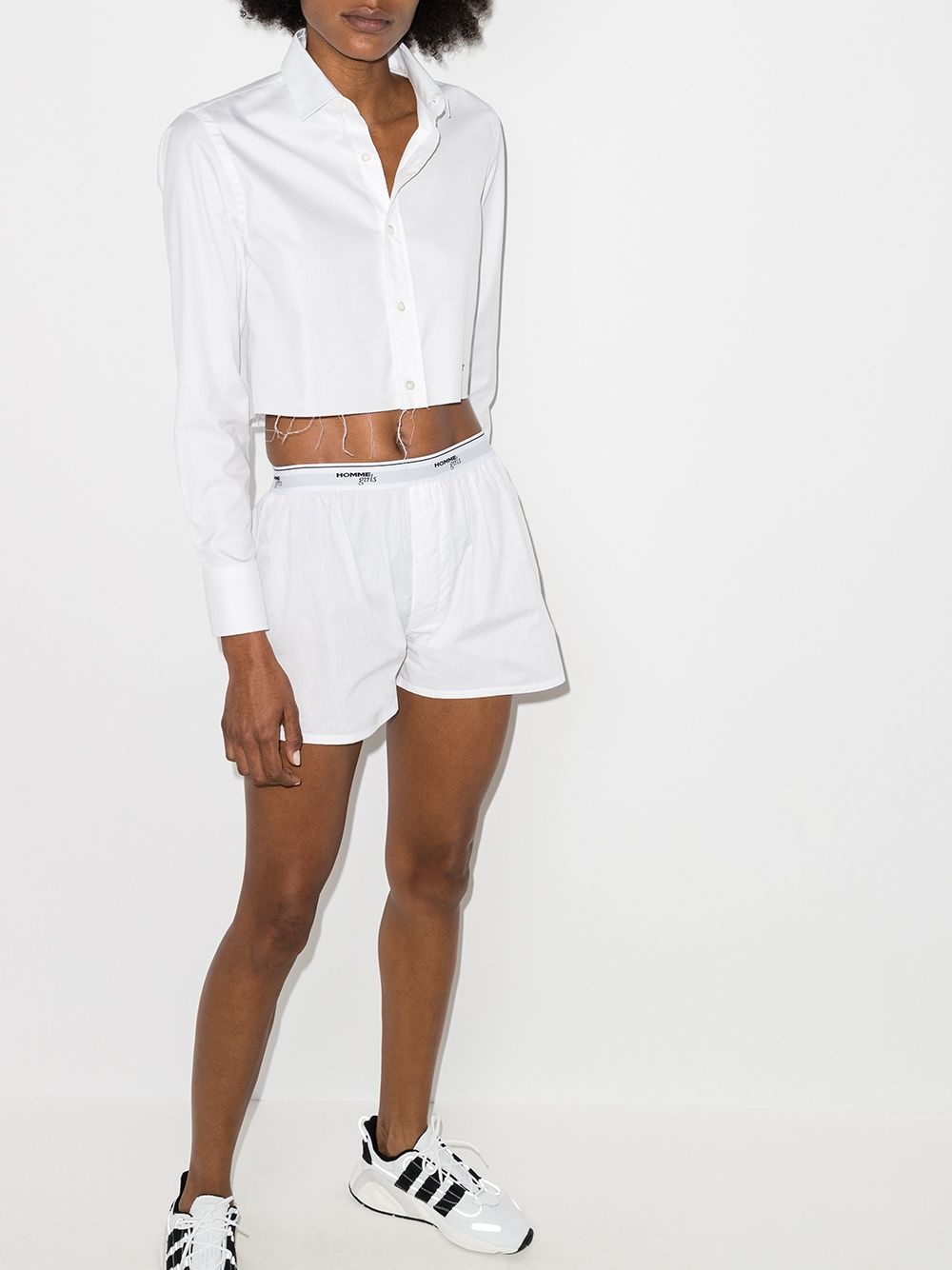 long-sleeve cropped shirt - 4
