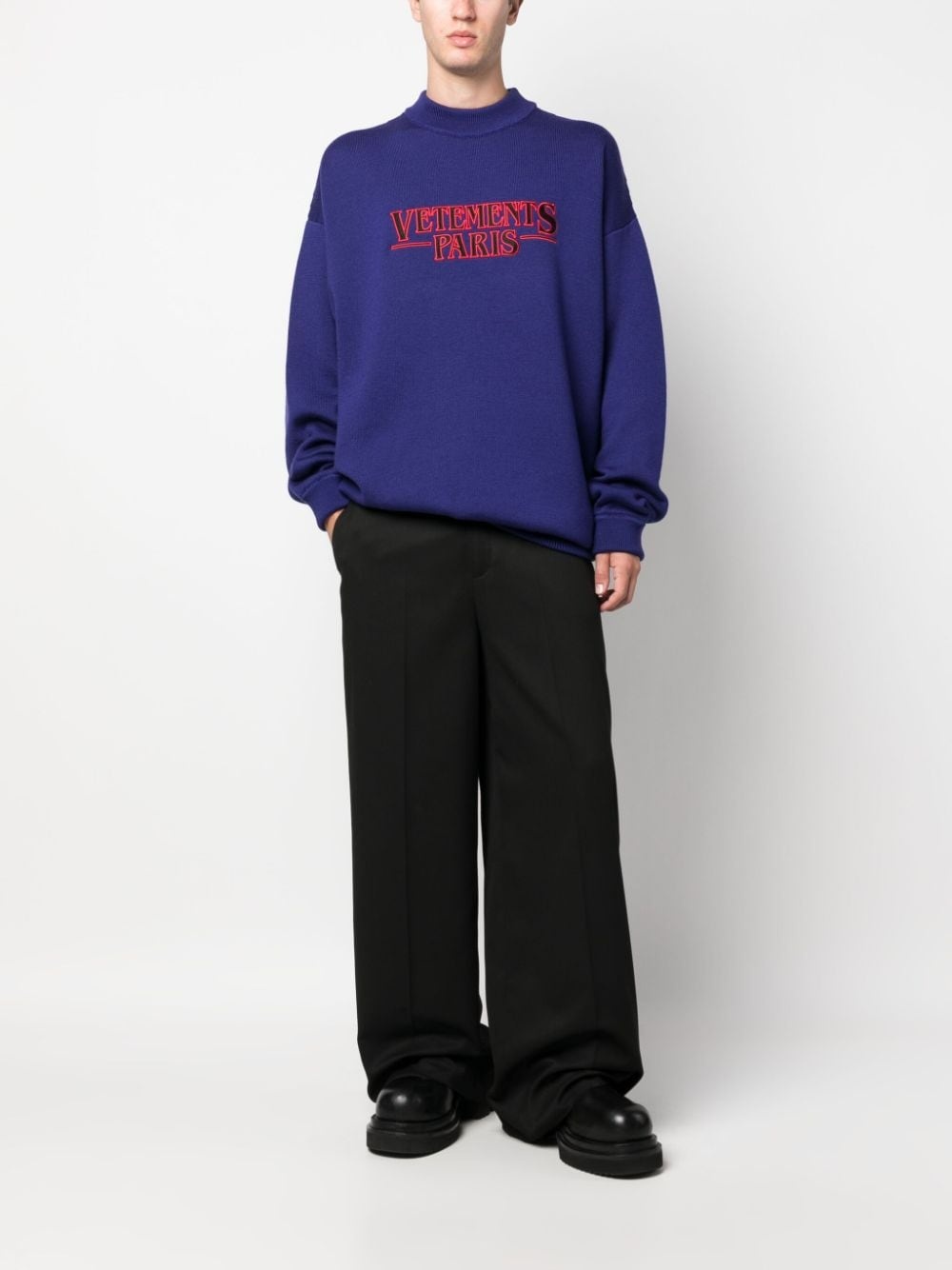 logo-appliquÃ© merino jumper - 3
