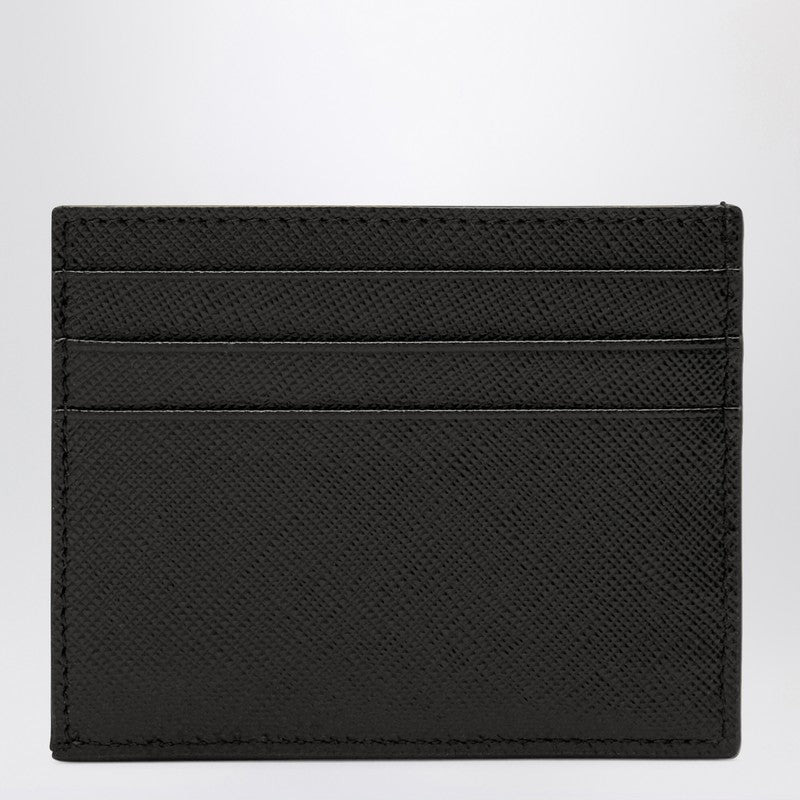 Prada Black Saffiano Leather Credit Card Holder Men - 2