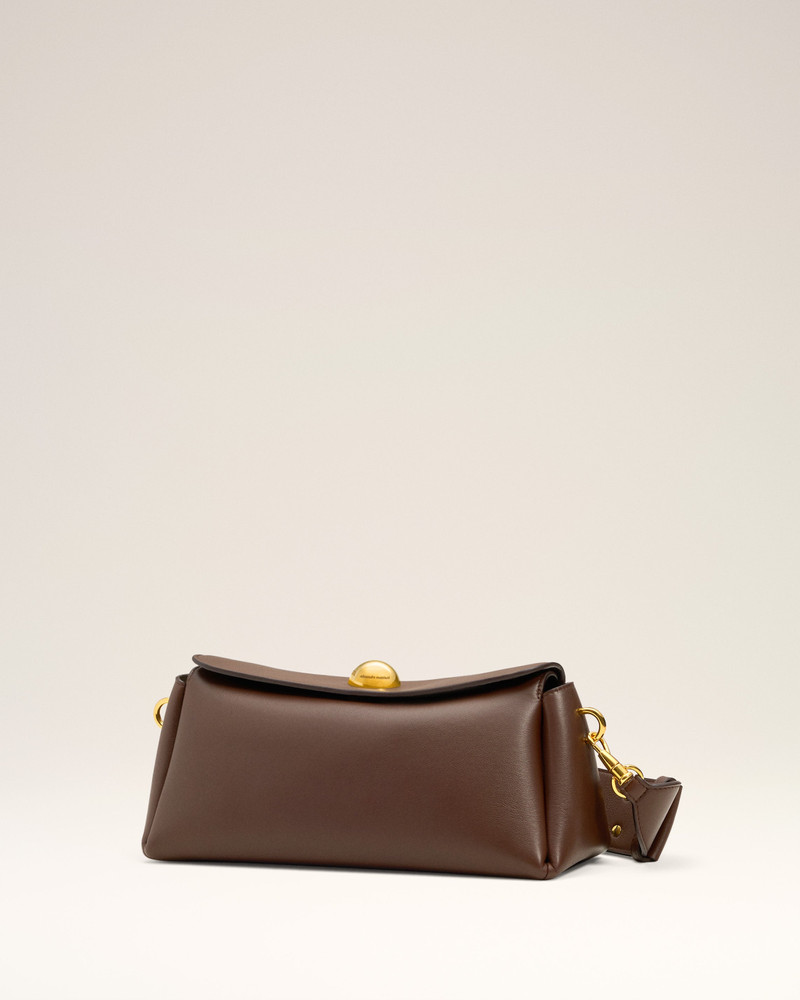 BROWN SMOOTH LEATHER CARROUSEL BAG 4