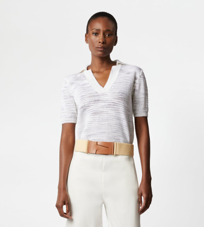 Tod's SHORT-SLEEVED POLO SHIRT IN KNIT - WHITE outlook