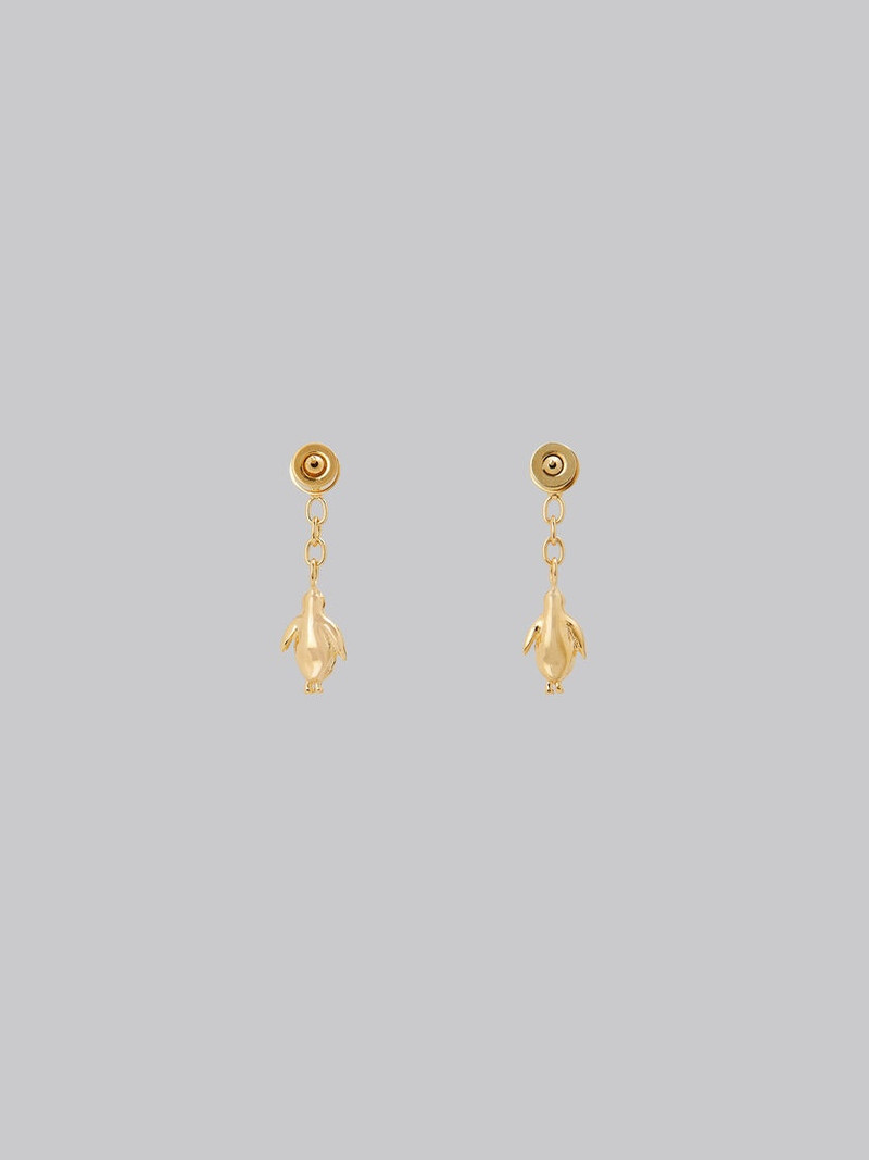 Marni GOLD PENGUIN DROP EARRINGS outlook
