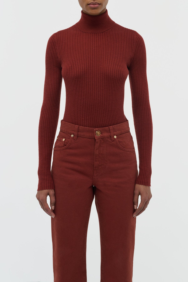 GABRIELA HEARST Peppe Knit Turtleneck in Burnt Sienna Cashmere Silk outlook
