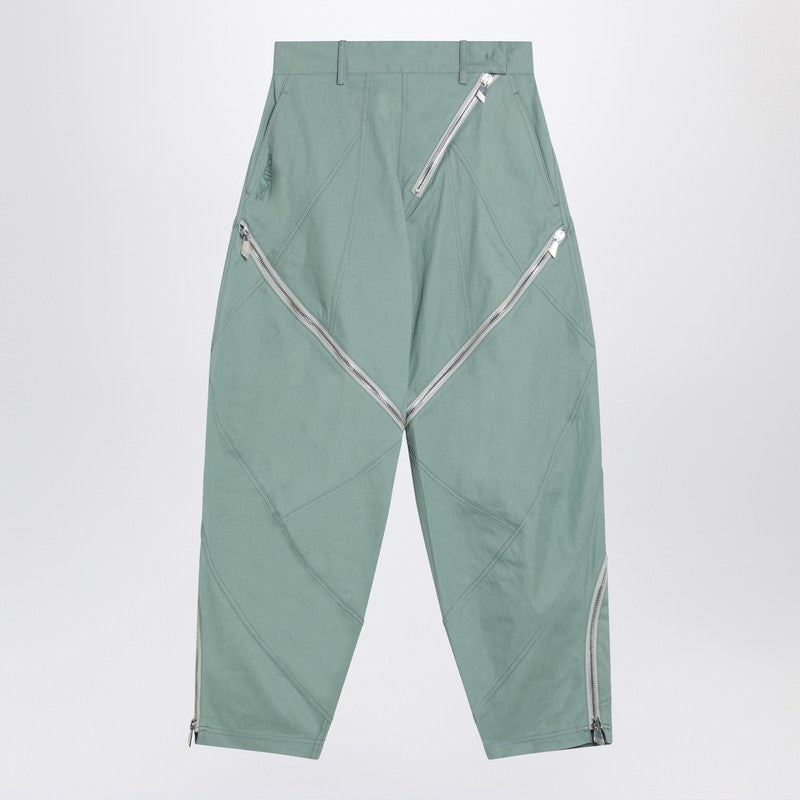 The Attico Sage Green Trousers With Zip Women - 1
