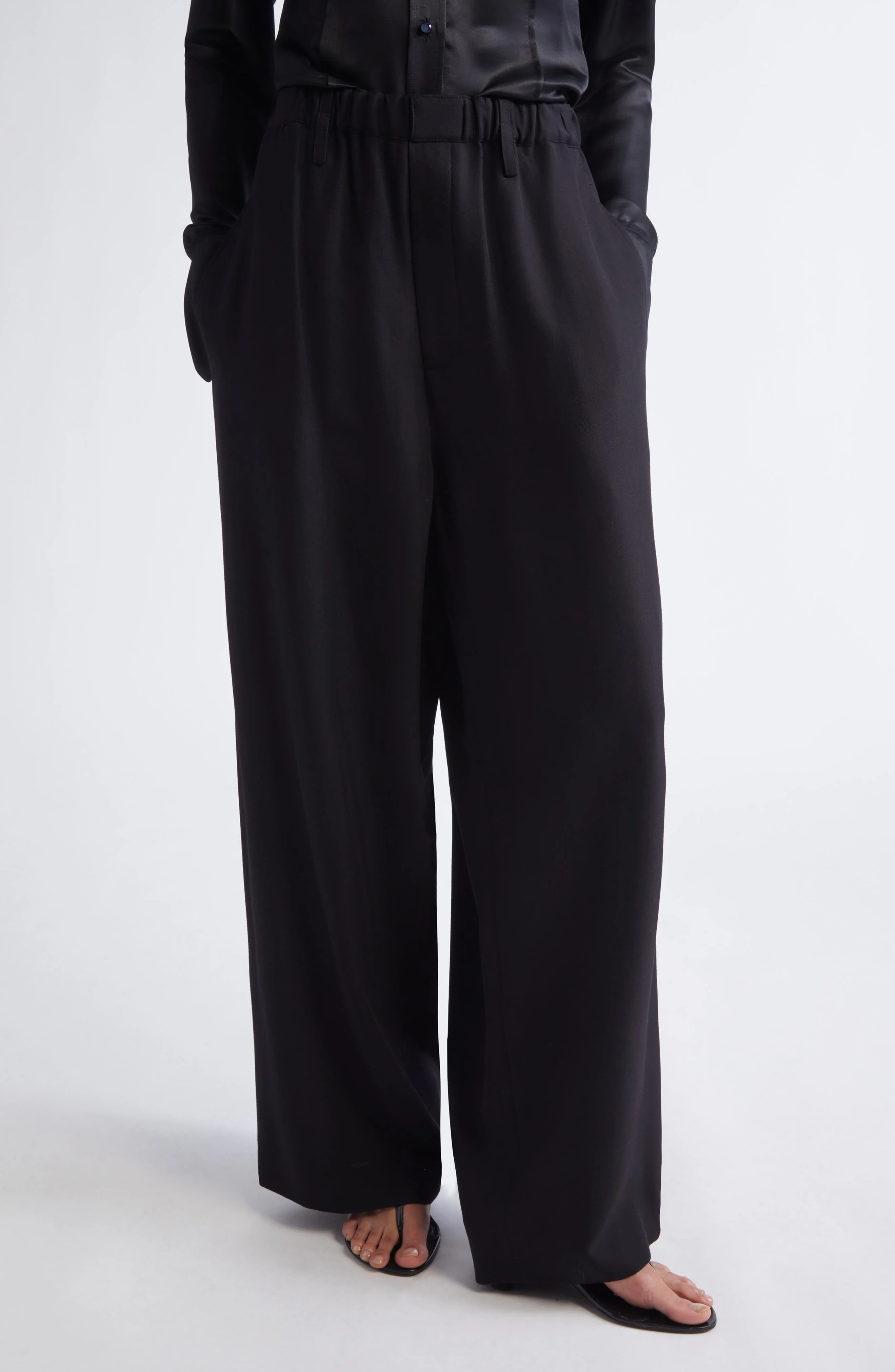 Proenza Schouler Salome Classic Twill Pants in Black at Nordstrom - 1
