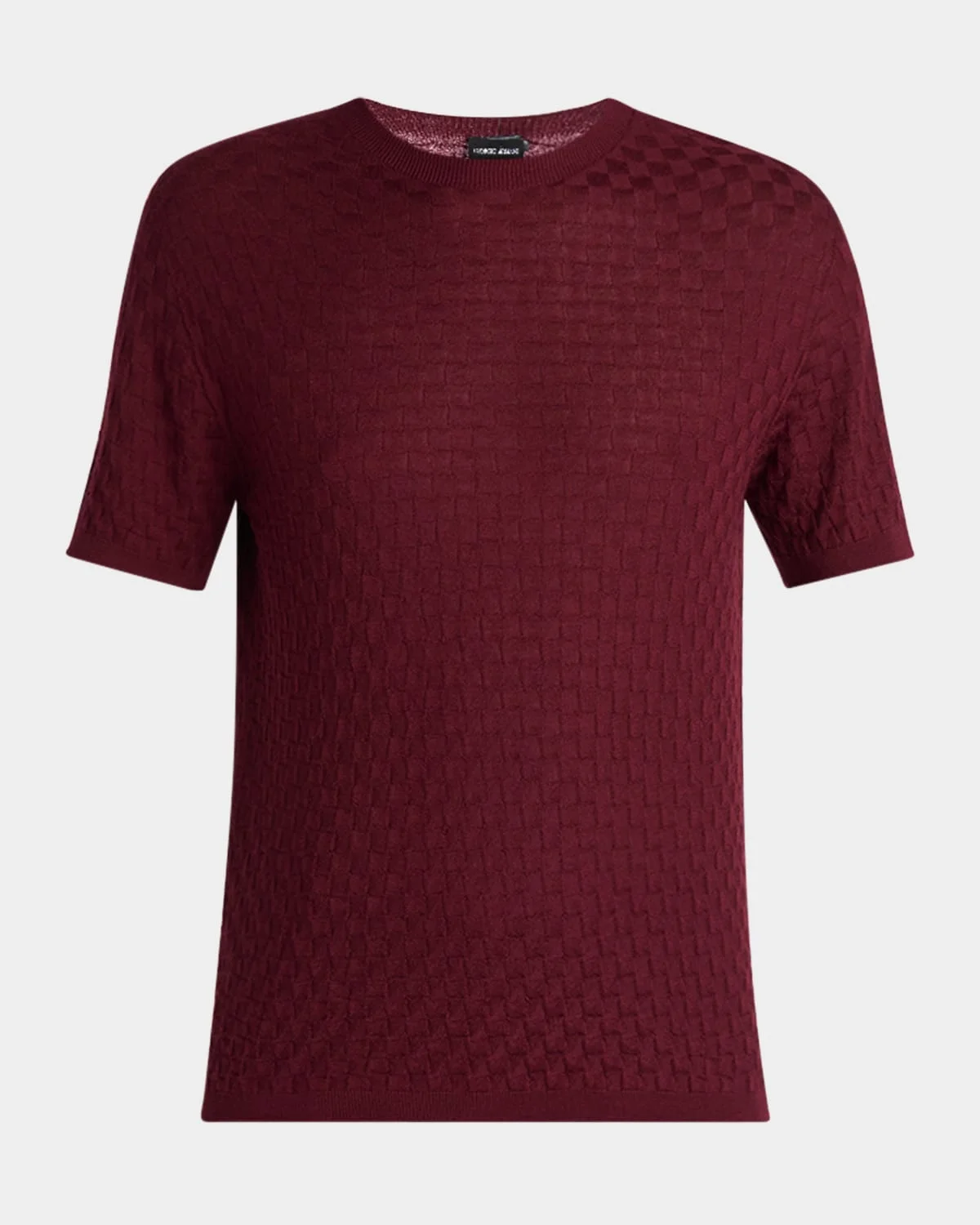 Men's Woven Quadrant Cashmere and Silk Crewneck Sweater - 1