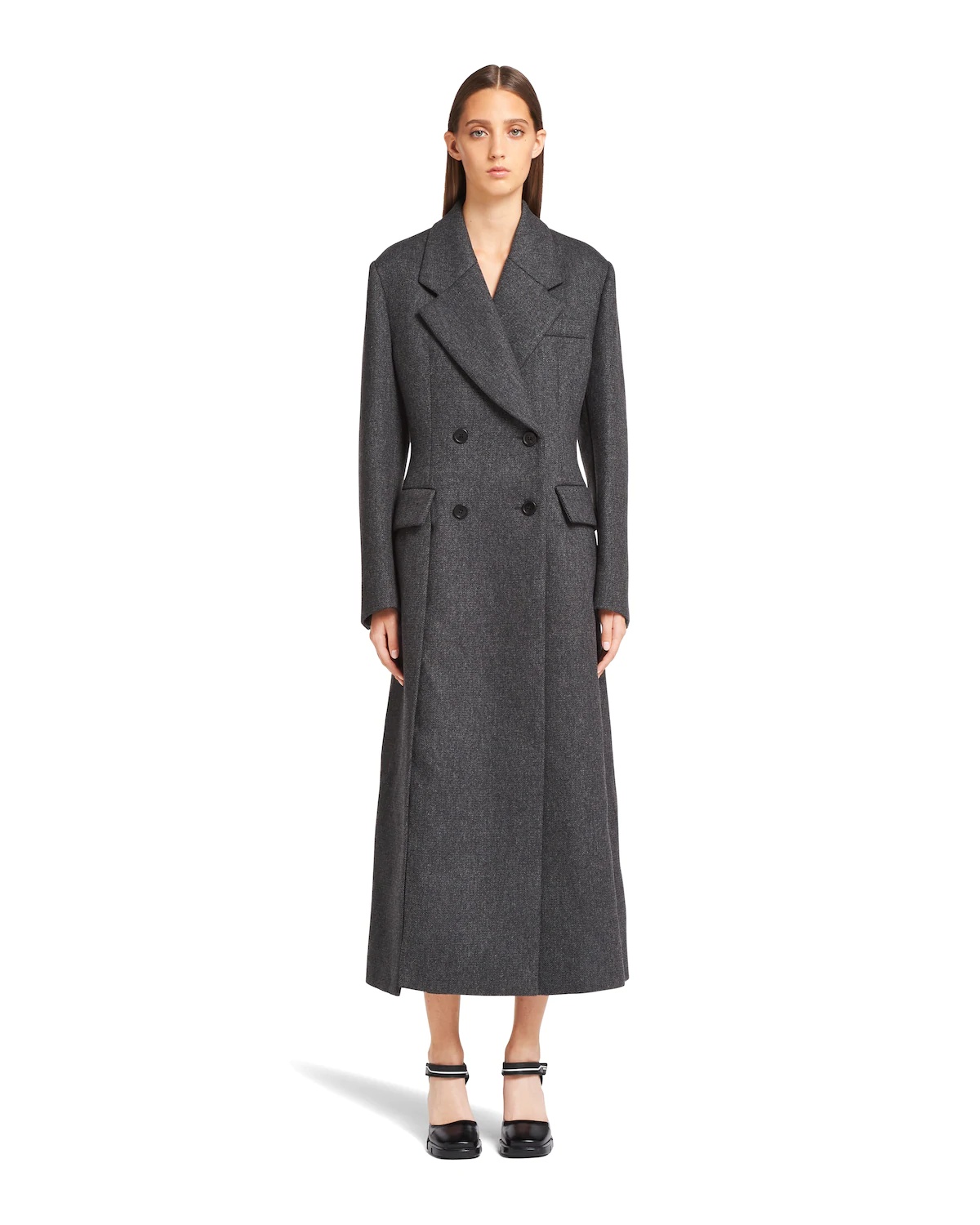 Double-breasted textured wool coat - 2