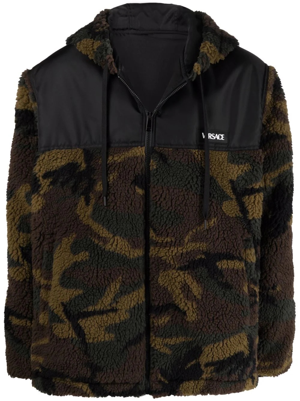 camouflage fleece hooded jacket - 1