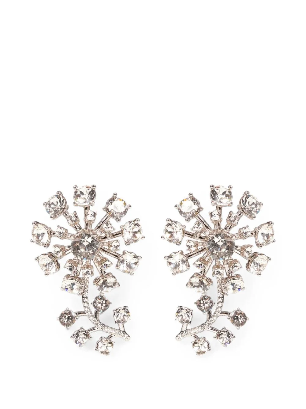 crystal-embellished floral earrings - 1