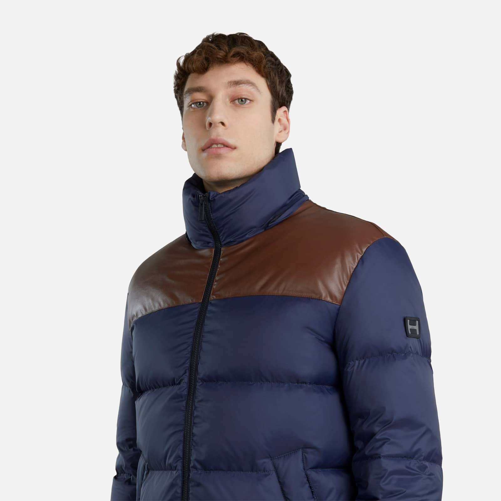 Hooded Down Jacket Blue - 4
