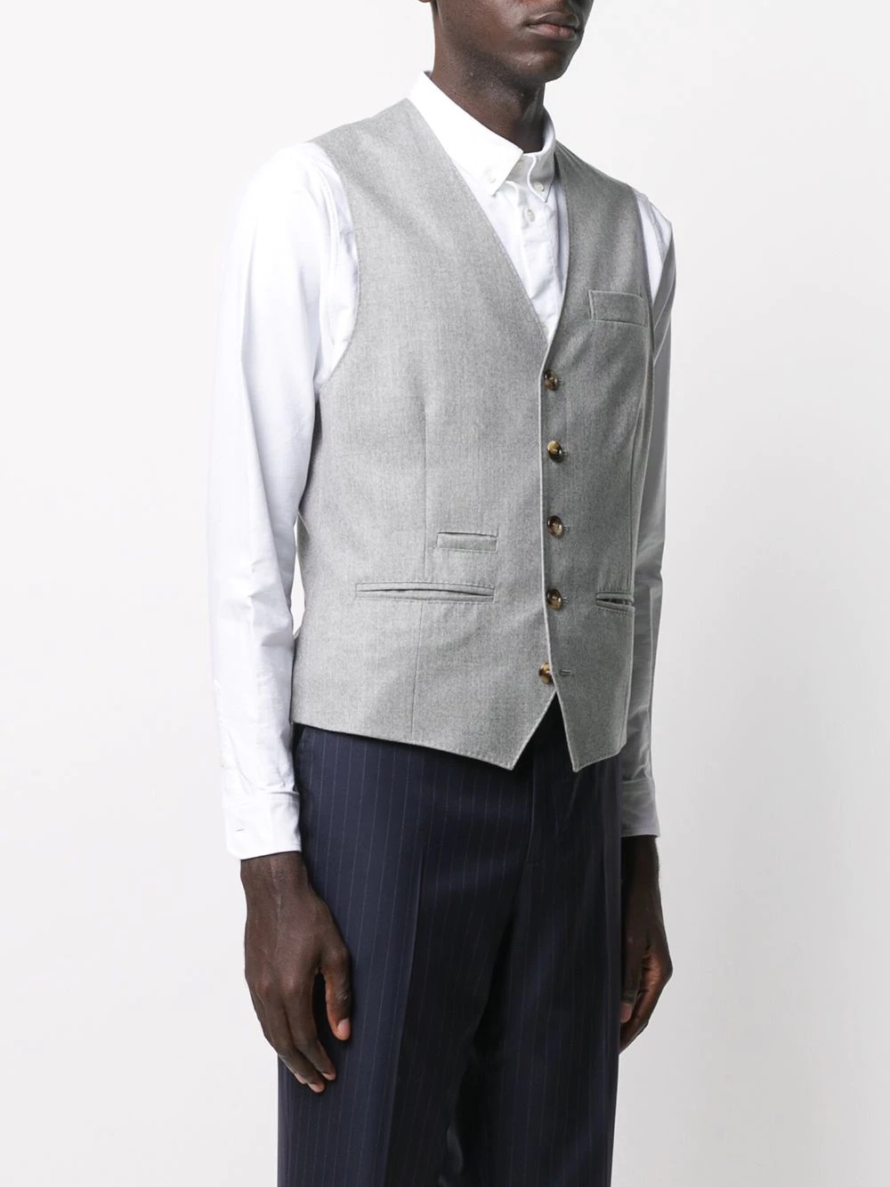 single-breasted wool waistcoat - 3