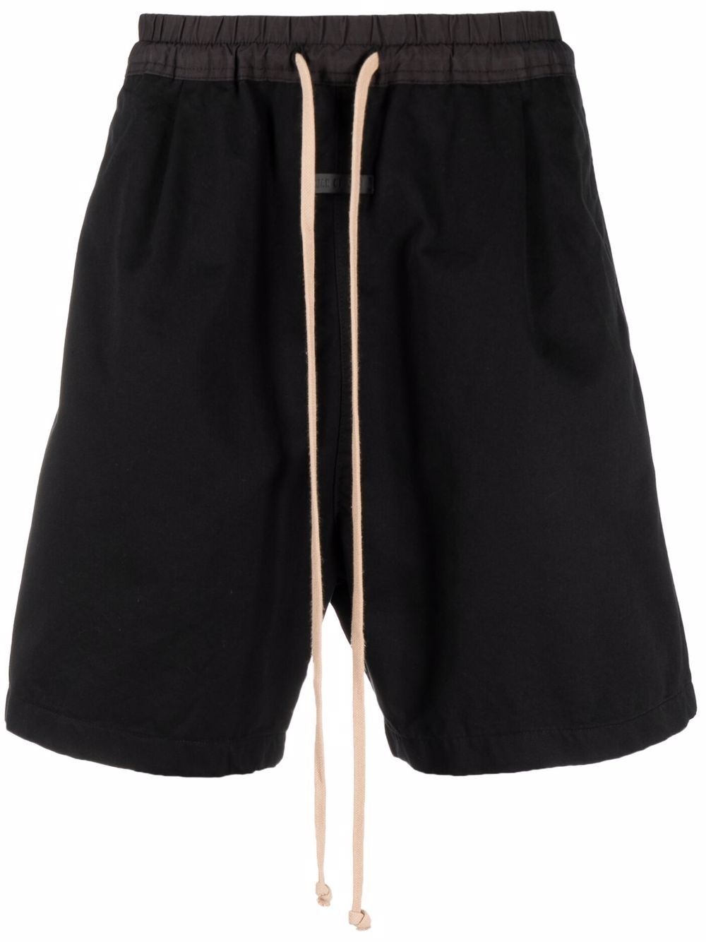 logo-patch drop-crotch track shorts - 1