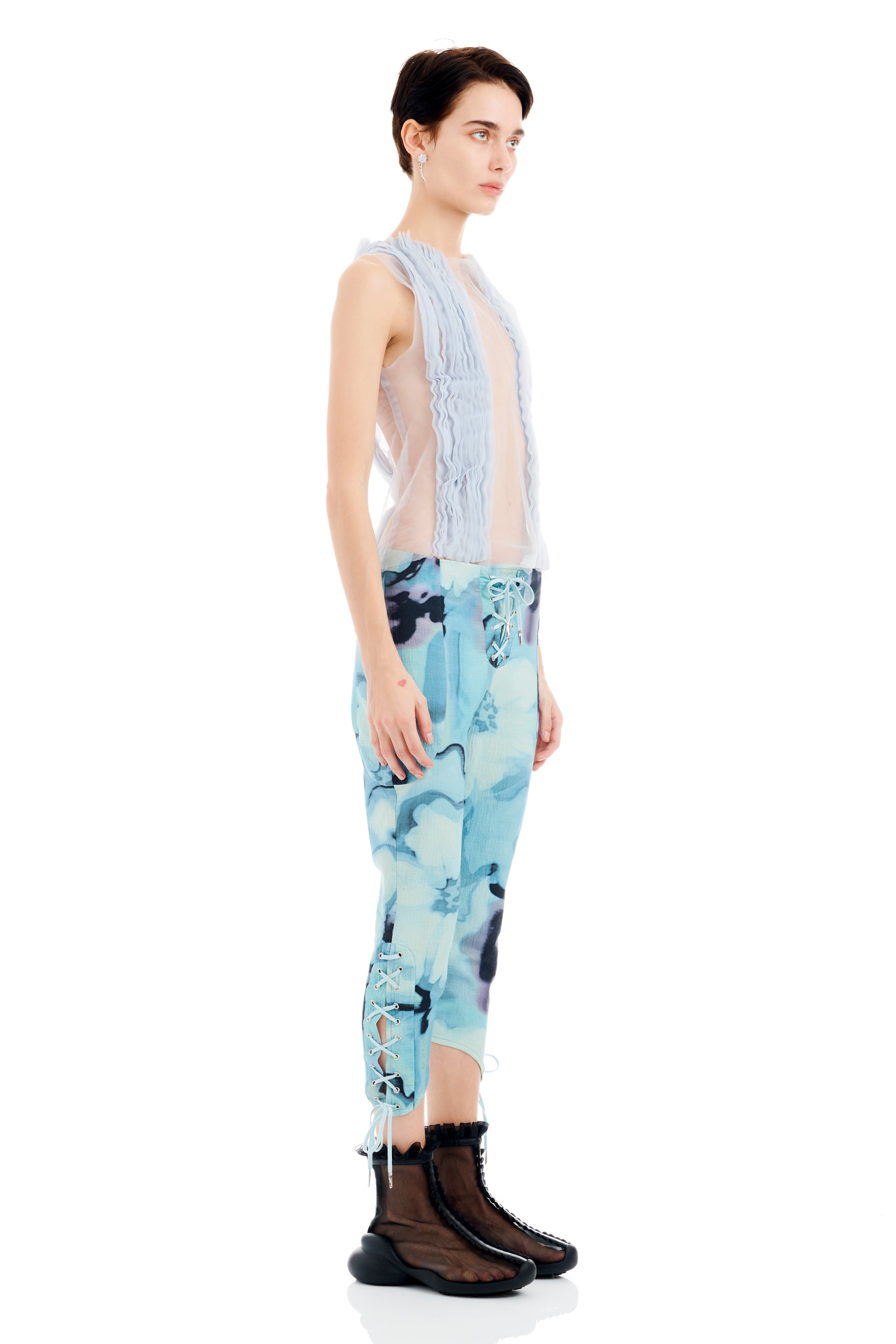 SKY WATERCOLOR FLORAL BANEBERRY PANT - 5