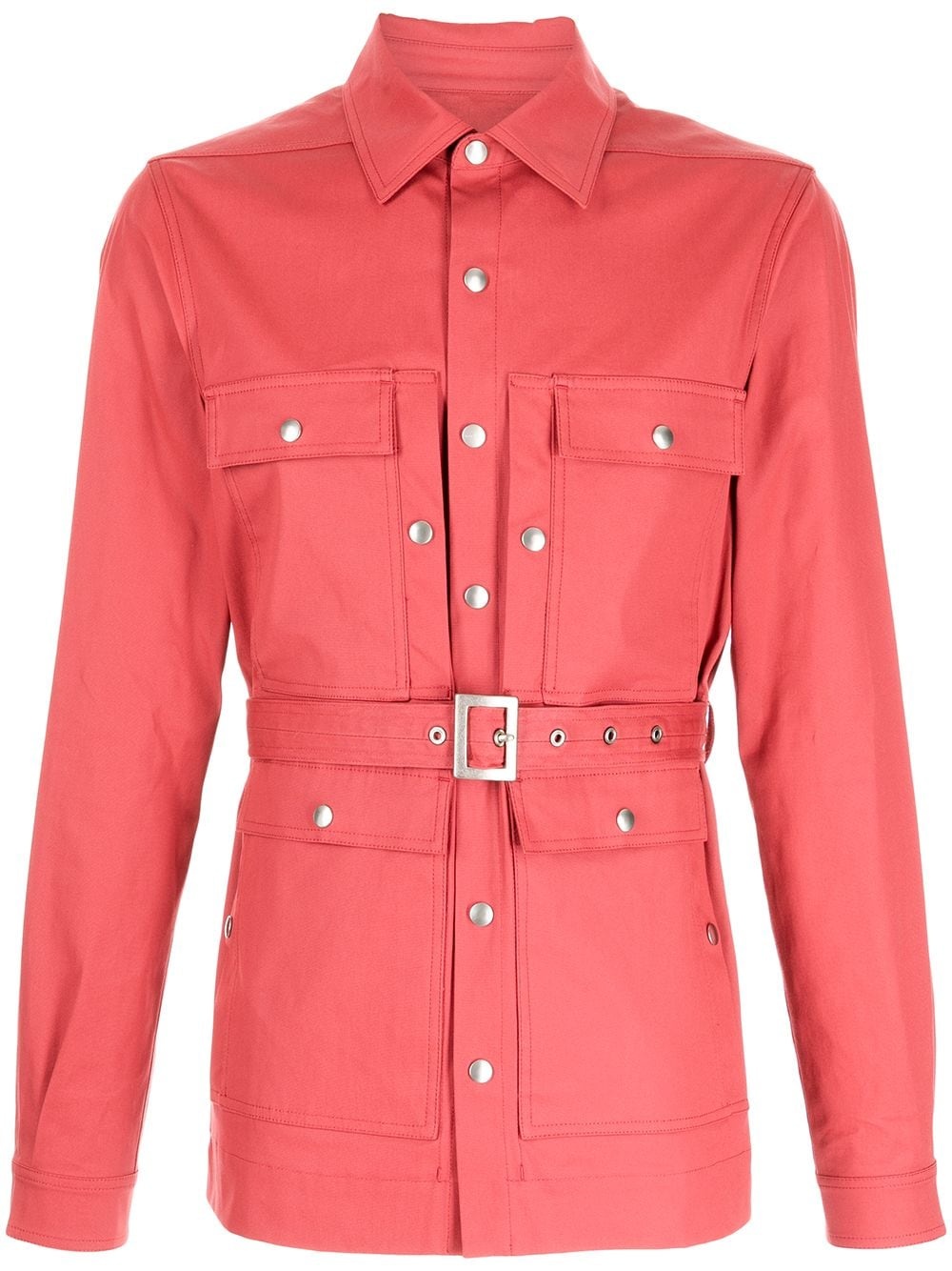 belted military shirt jacket - 1