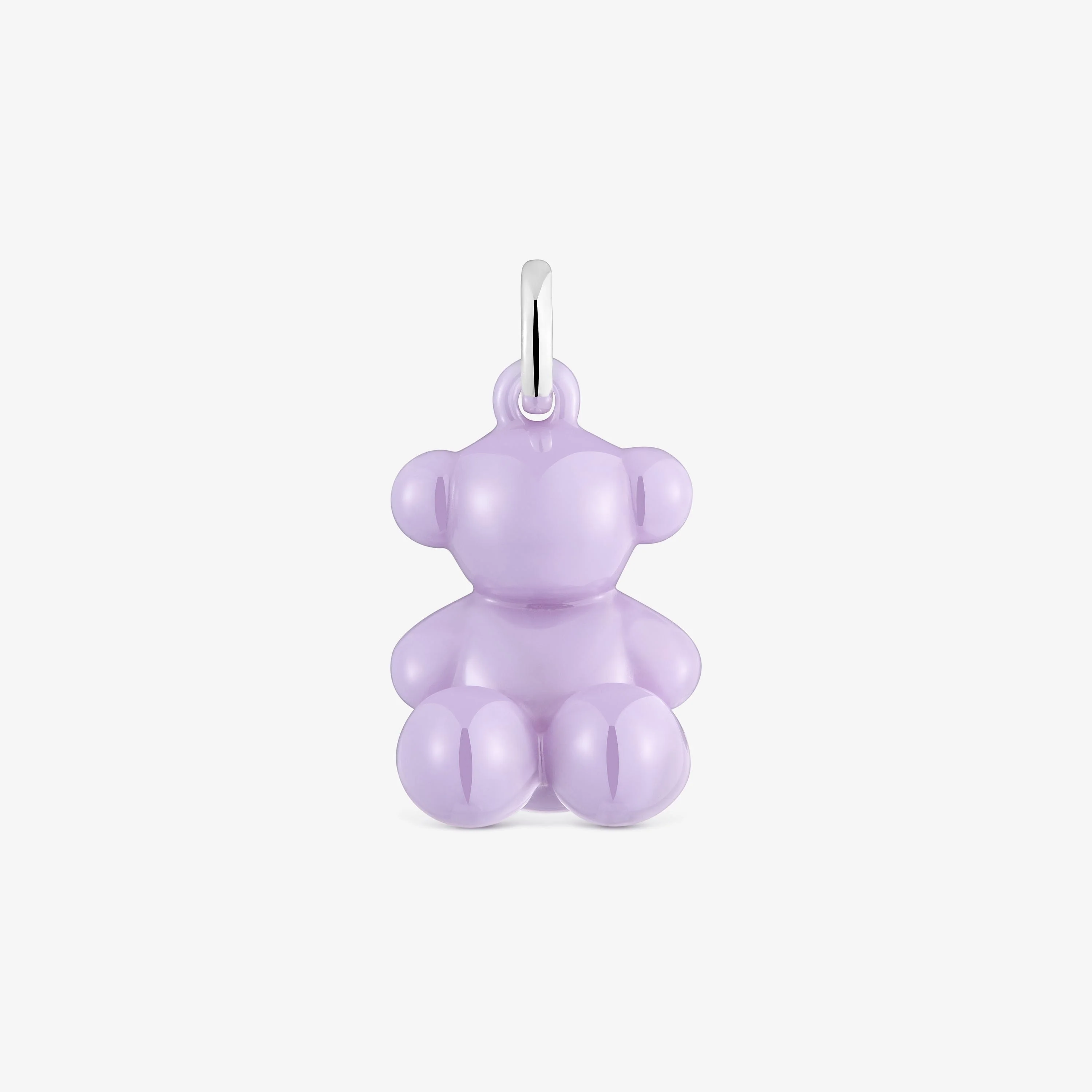 Silver and lilac-colored ceramic Bear pendant Bold Bear - 1