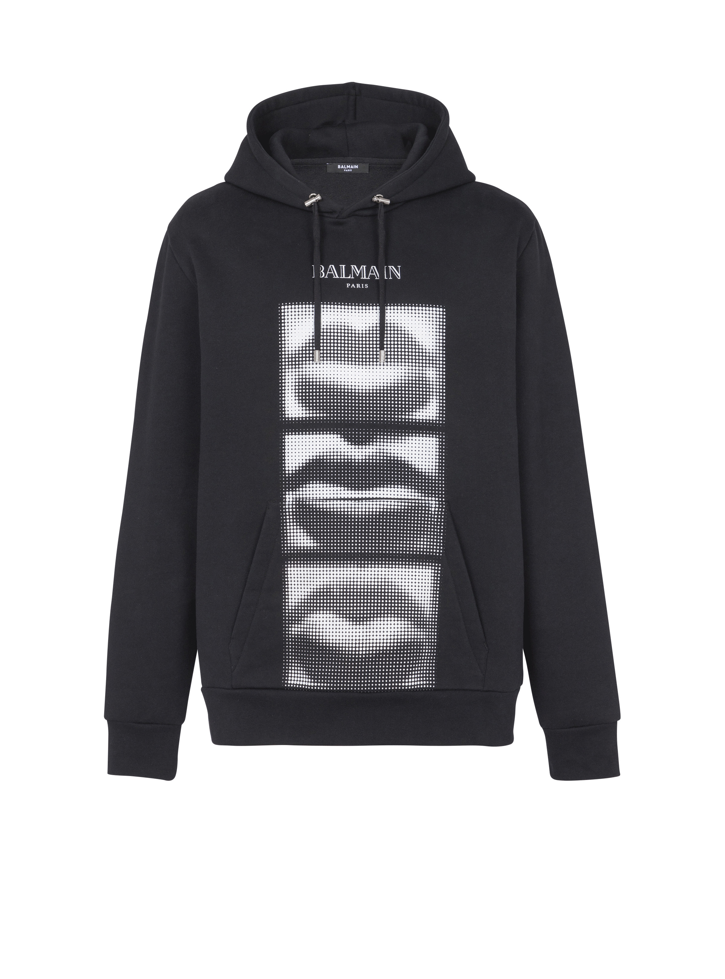 Hoodie with vintage Balmain Lips print - 1