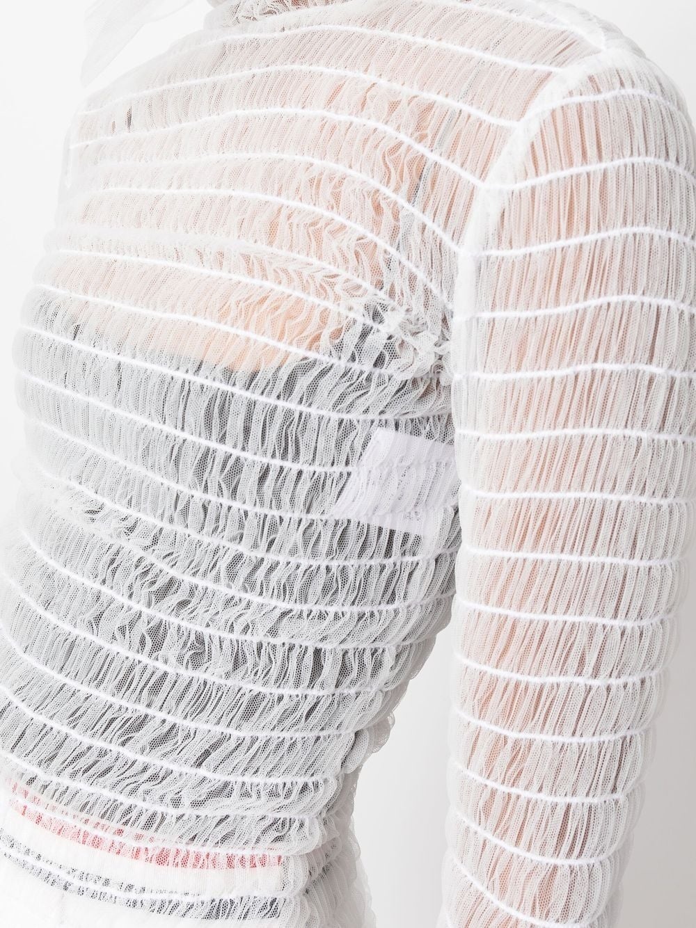 frilled high-neck tulle top - 5