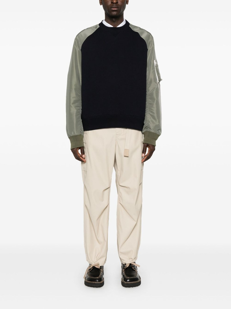 sacai panelled sweatshirt outlook