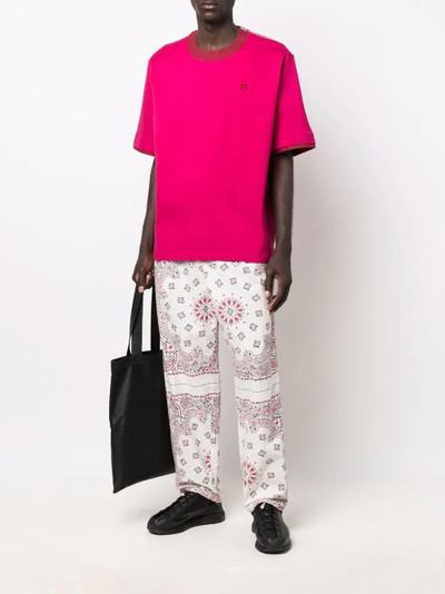 sacai bandana-print straight-leg trousers outlook