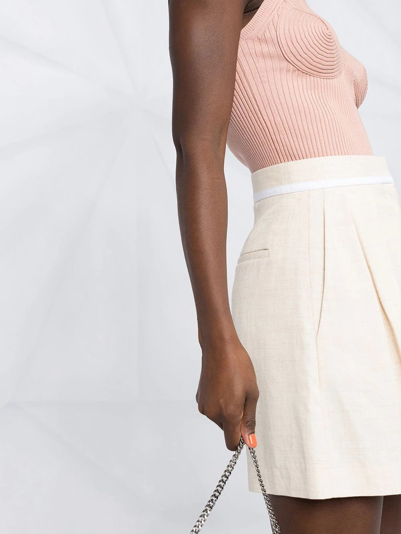 high-waist pleat-detail tailored shorts 3