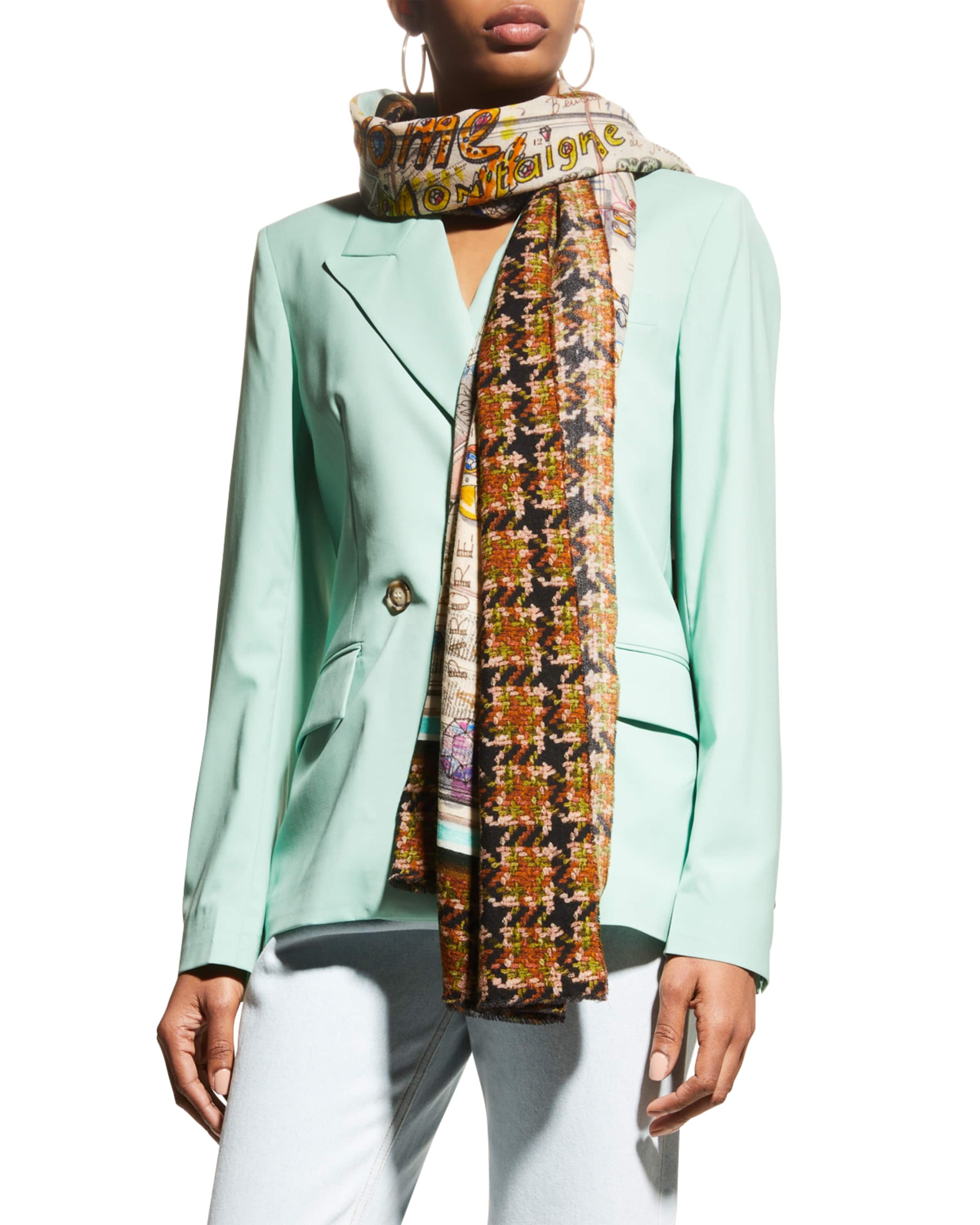 Paris Printed Wool Scarf - 1