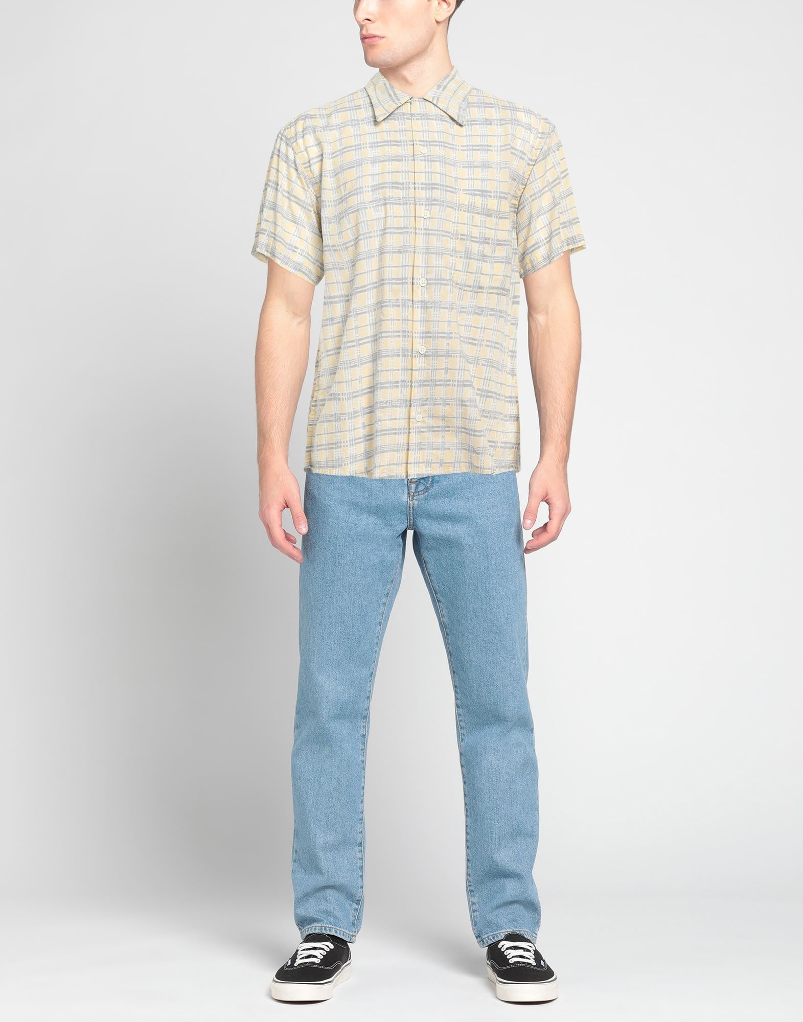 Light yellow Men's Checked Shirt - 2