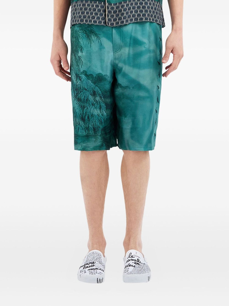 landscape-print shorts 1