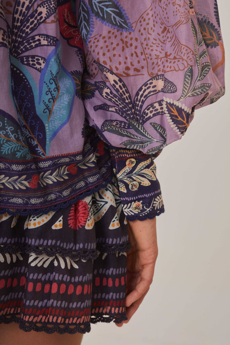 Lavender Wild Night Long Sleeve Blouse 5