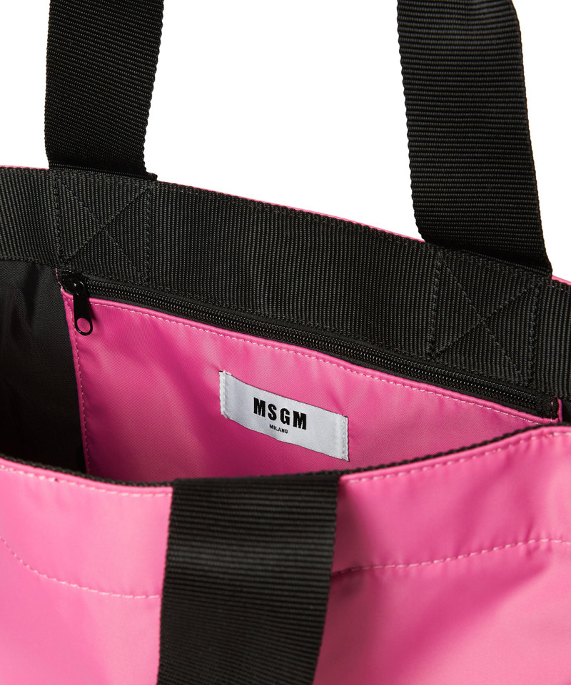 MSGM signature nylon tote bag with brush stroke logo 4