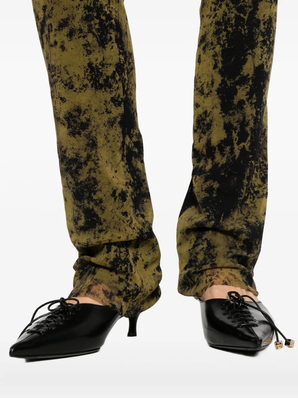 Jean Paul Gaultier Women Stretchy, Straight-Leg Flared Pants With Graphic Print - 5
