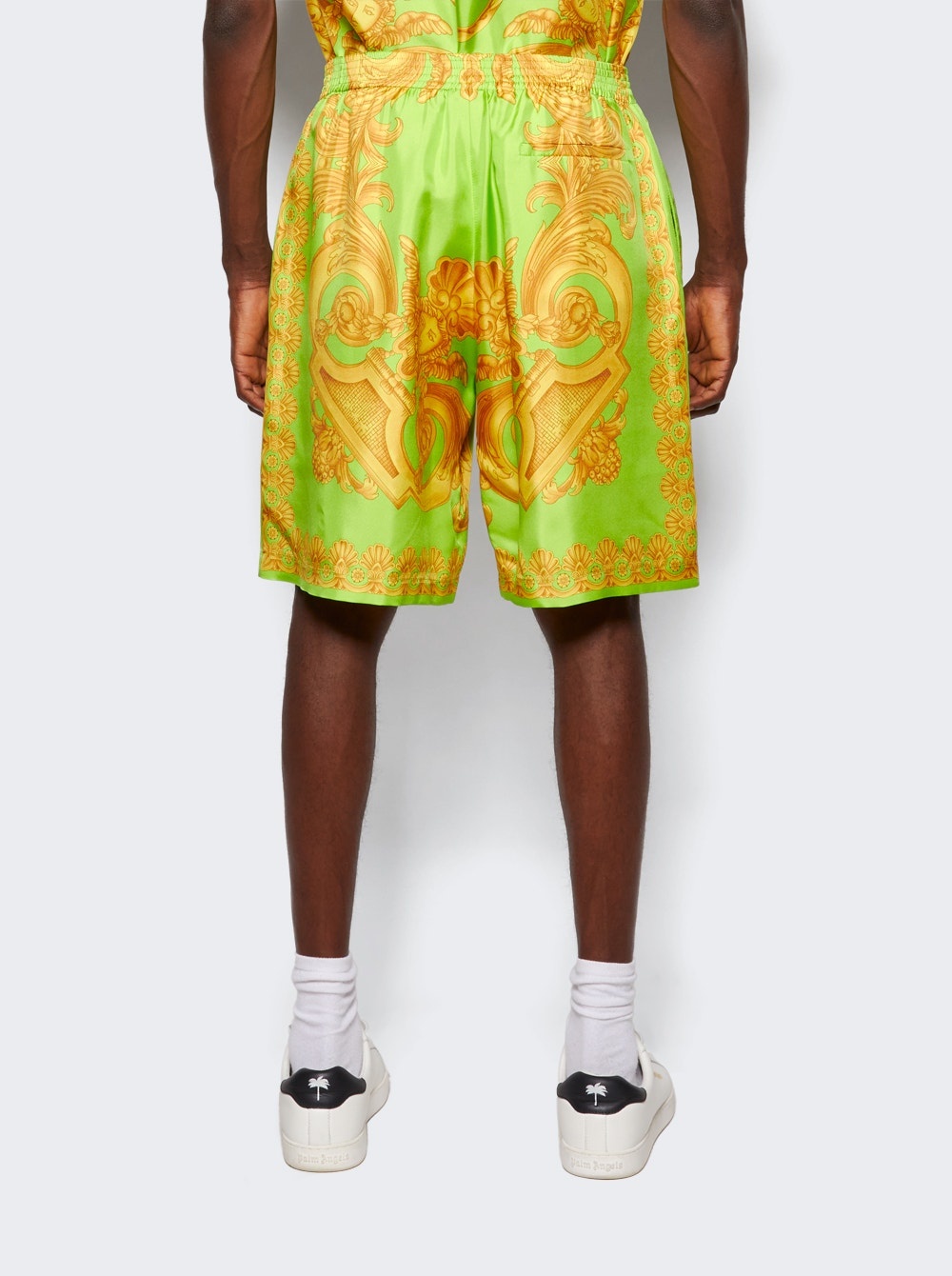 Barocco 660 Silk Shorts Lime And Gold - 5