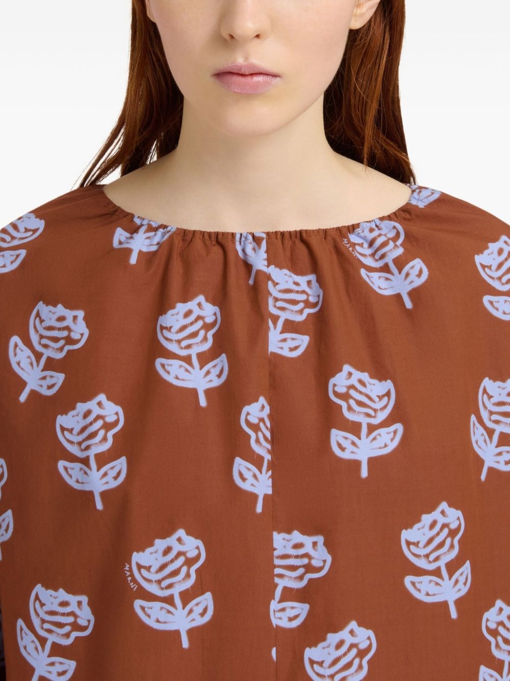floral-print long-sleeve dress - 6