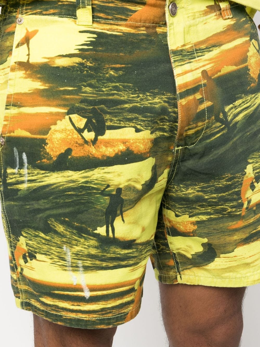 graphic-print cotton bermuda shorts - 5