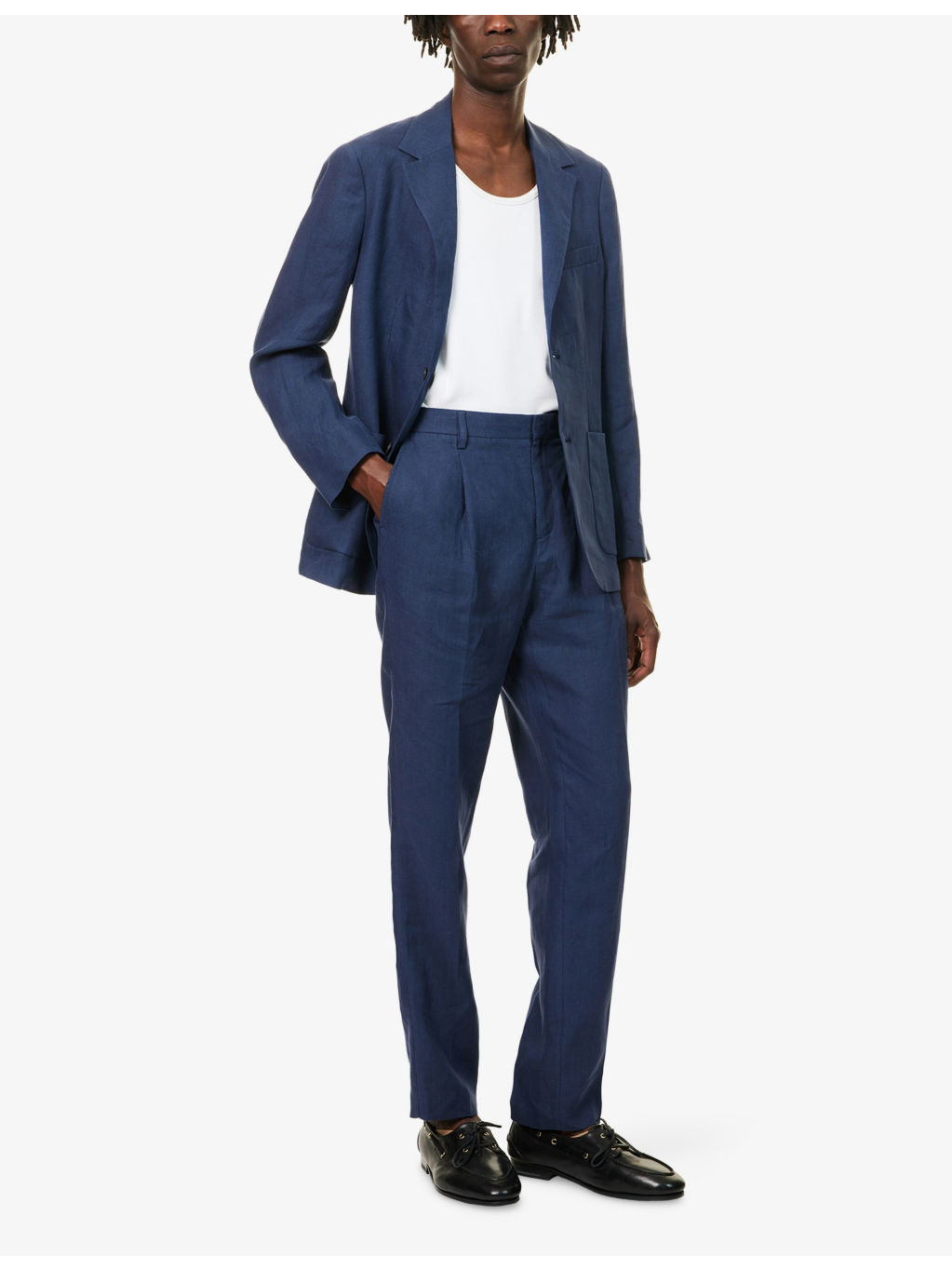 Pleated Tailored Linen Trousers - 2