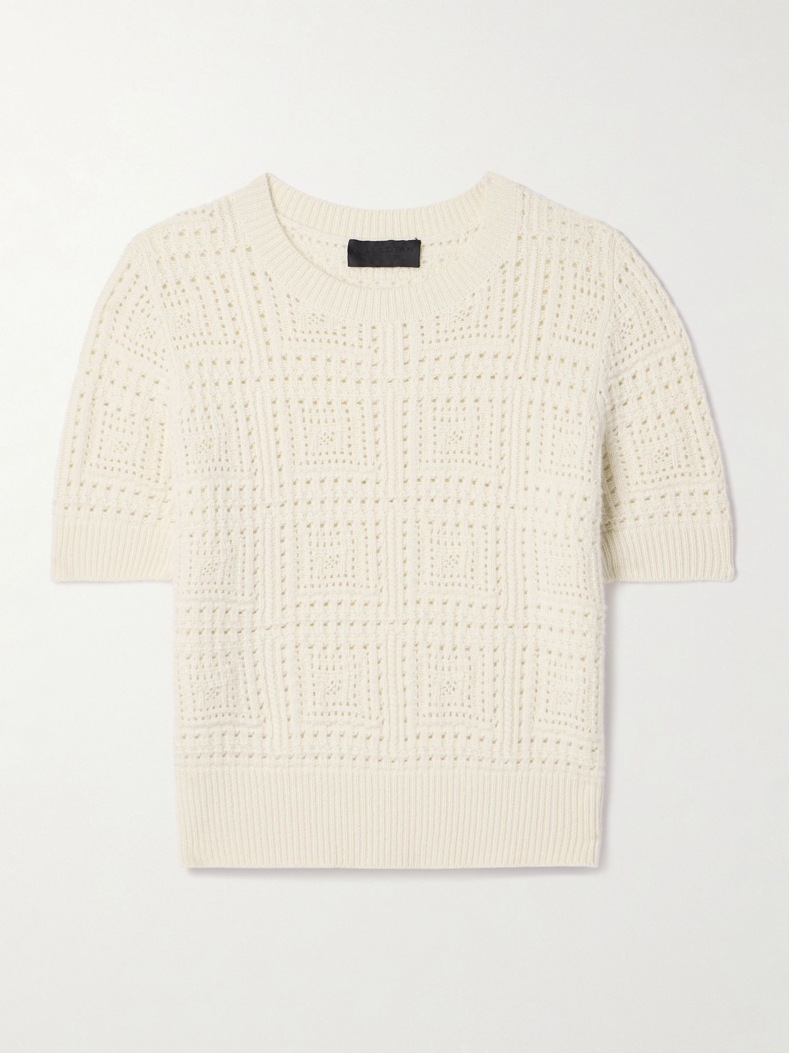 Elysia pointelle-knit cashmere sweater Ivory - 1